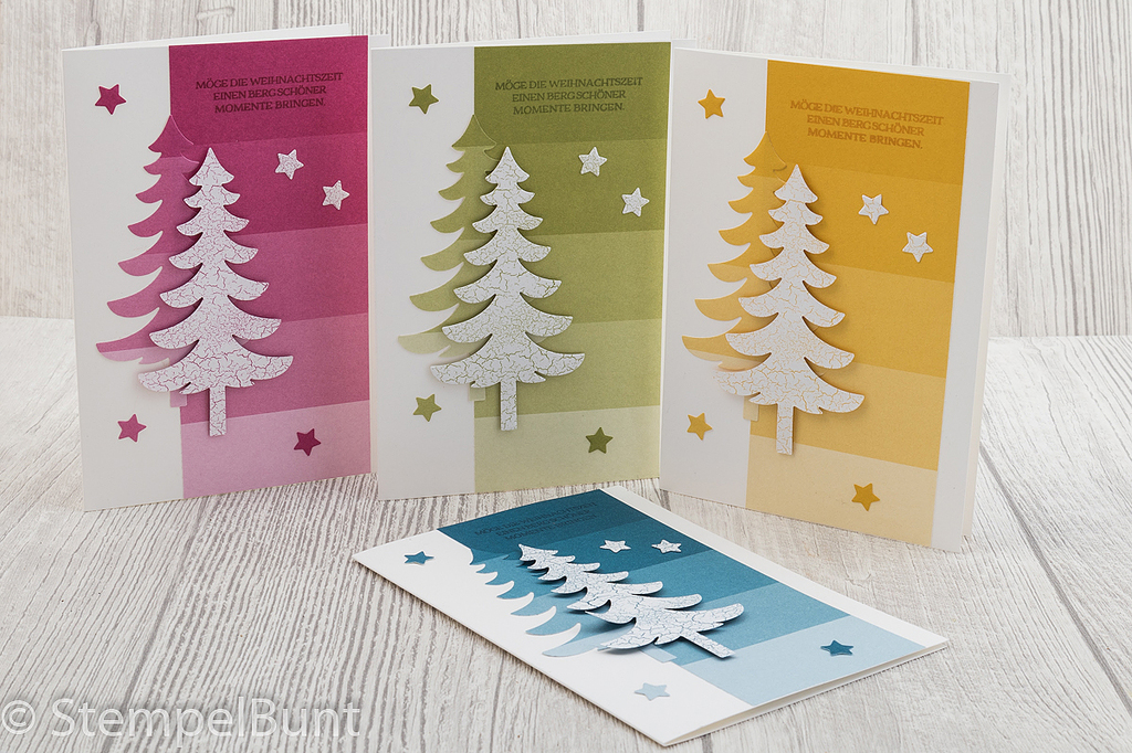 15 Weihnachtskarten mit Umschlag Set Grußkarten Weihnachten Tannenbaum modern 1 